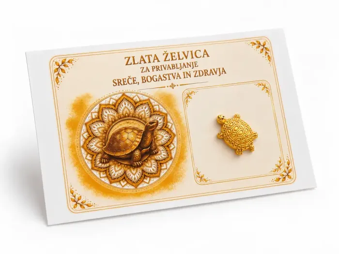 ZLATA ŽELVICA – AMULET MIRU, BLAGINJE IN TIHE NOTRANJE MOČI 7043